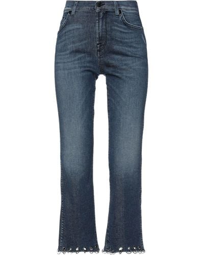 7 For All Mankind Denim Cropped - Blue