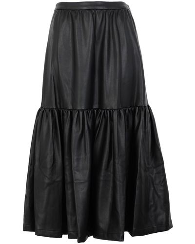 STAUD Midi Skirt - Black