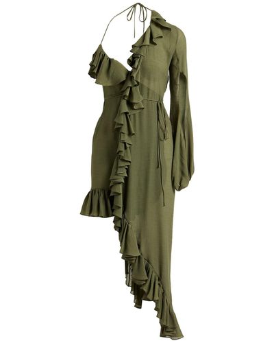 Juan Carlos Obando Military Mini Dress Cotton, Rayon - Green