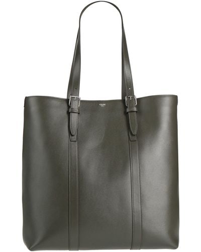 Celine Dark Shoulder Bag Calfskin, Cotton, Polyurethane - Black