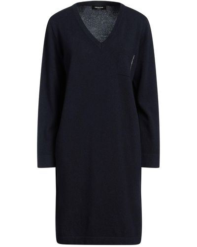 Fabiana Filippi Midnight Mini Dress Virgin Wool, Silk, Cashmere - Blue