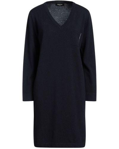 Fabiana Filippi Midnight Mini Dress Virgin Wool, Silk, Cashmere - Blue