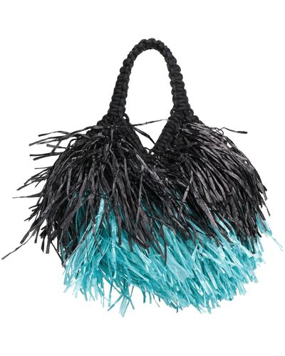 Tela Handbag Cotton, Straw - Blue