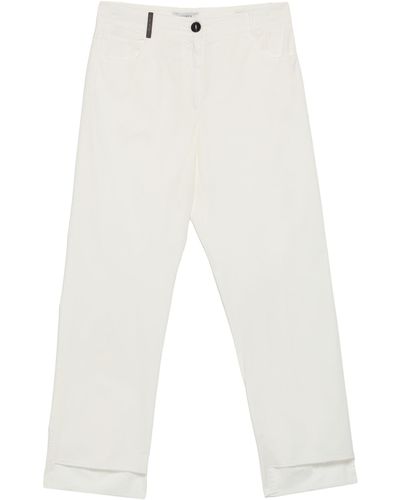 Peserico Pants Cotton, Elastane - White