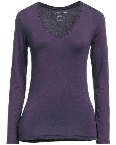 Majestic Filatures Dark T-Shirt Viscose, Elastane - Purple