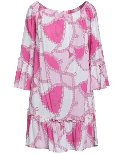 IU RITA MENNOIA Mini Dress Viscose, Silk - Pink