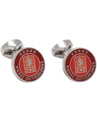 Zegna Cufflinks And Tie Clips - Red