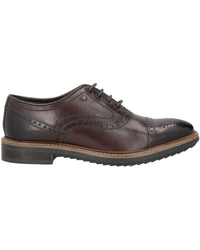 Base London Dark Lace-Up Shoes Leather - Brown
