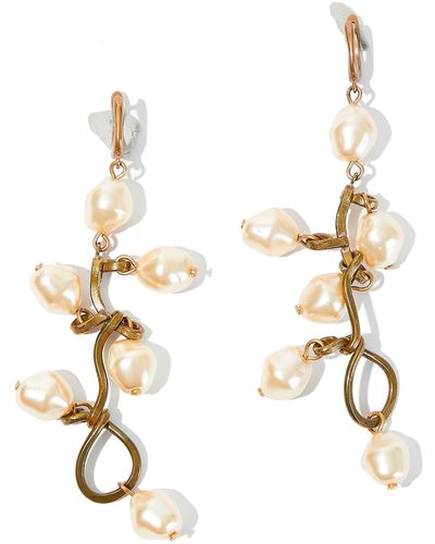 Marni Earrings Brass, Glass - Metallic