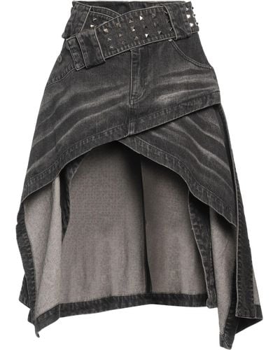 MARRKNULL Denim Skirt - Grey
