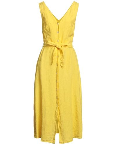 120% Lino Midi Dress - Yellow