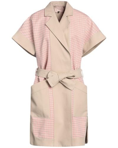 Twin Set Overcoat & Trench Coat Cotton, Silk - Pink
