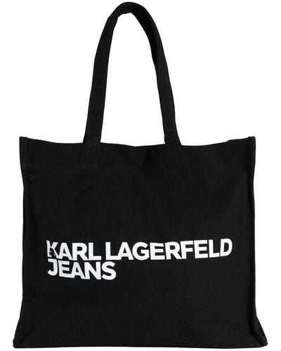 Karl Lagerfeld Ew Logo Shopper -- Shoulder Bag Recycled Cotton, Cotton - Black