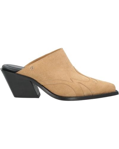 Anine Bing Camel Mules & Clogs Leather - White