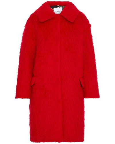 Ainea Teddy Coat - Red