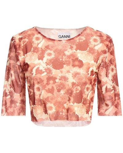 Ganni Camiseta - Rosa