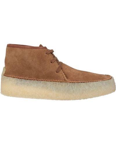 Clarks Camel Ankle Boots Leather - Brown