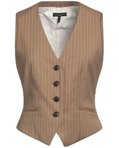 Rag & Bone Tailored Vest Polyester, Virgin Wool, Viscose, Elastane - Brown