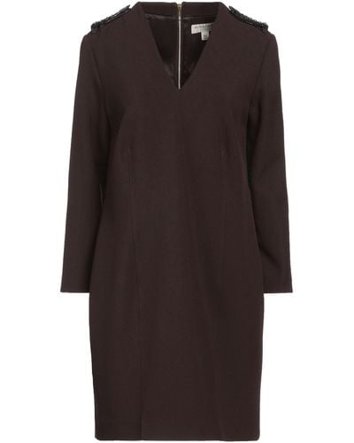 Burberry Dark Mini Dress Polyester, Viscose, Cotton, Elastane, Calfskin - Brown