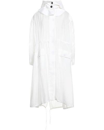 Ferragamo Overcoat & Trench Coat Silk, Polyamide, Cotton - White