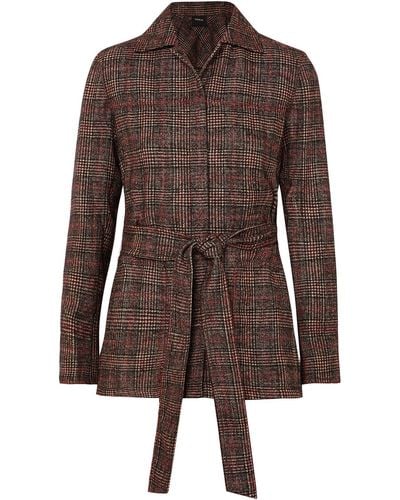 Akris Dark Overcoat & Trench Coat Wool, Silk, Polyamide - Brown