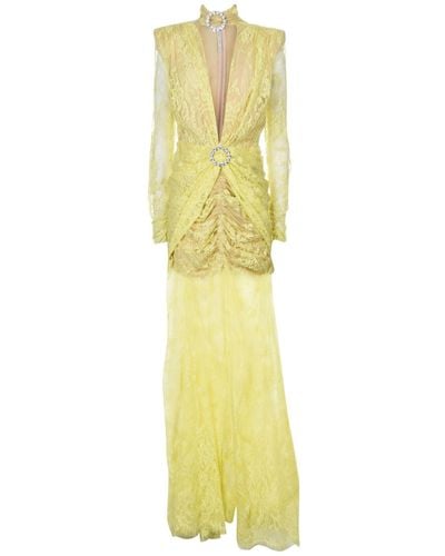 Alessandra Rich Maxi Dress - Yellow