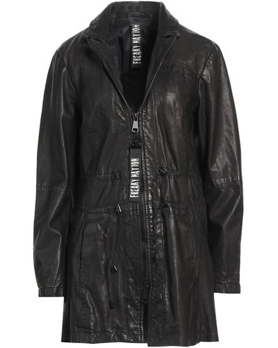 Freaky Nation Overcoat & Trench Coat - Black