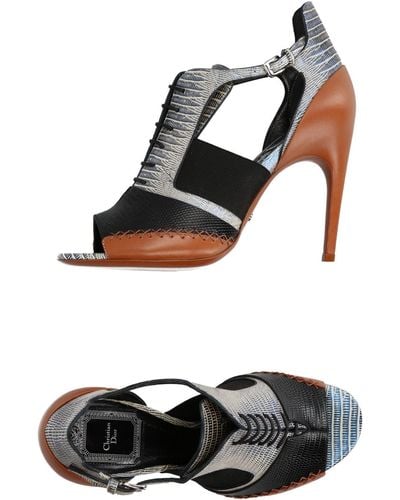 Dior Sandals Soft Leather, Textile Fibers - Black