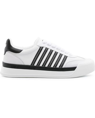 DSquared² New jersey sneakers con strisce a contrasto - Bianco