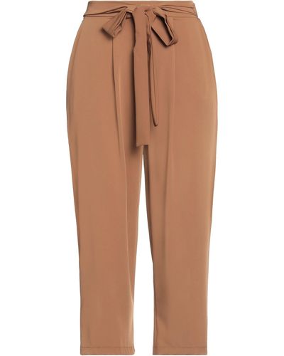 Think! Cropped Trousers - Brown