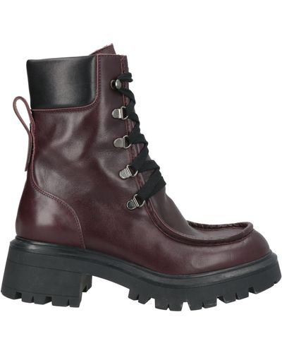 Paola D'arcano Burgundy Ankle Boots Leather - Brown
