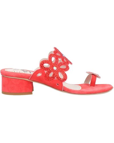 Stefania Pellicci Toe Post Sandals - Red