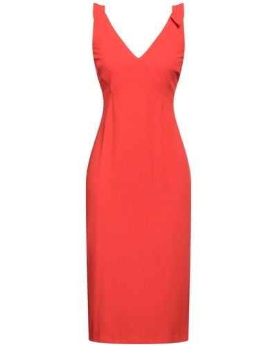Soallure Midi Dress Polyester, Elastane - Red