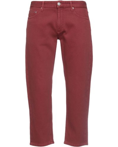 Care Label Cropped Pants - Red