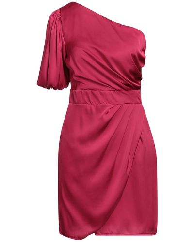 VANESSA SCOTT Fuchsia Mini Dress Polyester - Red