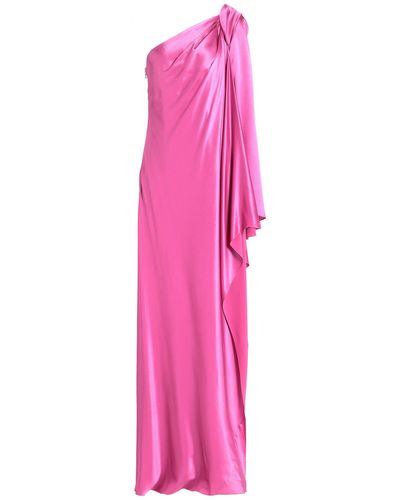 Alberta Ferretti Fuchsia Maxi Dress Silk - Pink