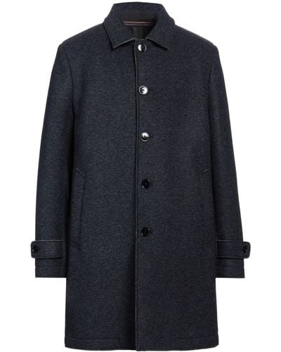 DISTRETTO 12 Overcoat & Trench Coat Polyester, Viscose, Wool - Blue