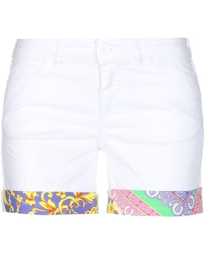Ean 13 Love Denim Shorts - White