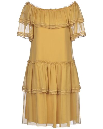Alberta Ferretti Mini-Kleid - Gelb