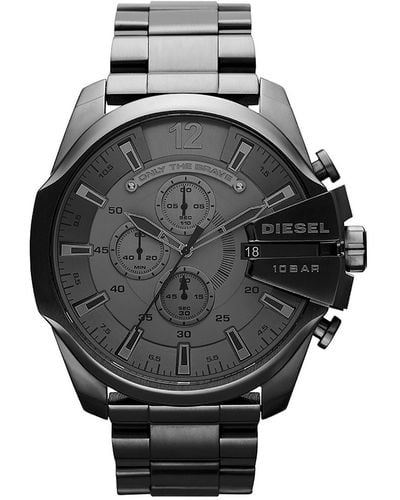 DIESEL Herren Chronograph Quarz Uhr mit Edelstahl Armband DZ4477 - Mettallic