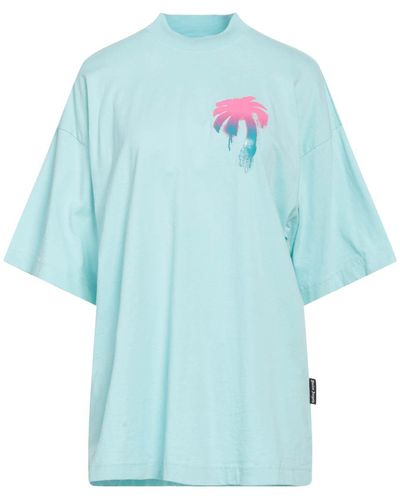 Palm Angels 'I Love PA' T Shirt Celeste - Blu
