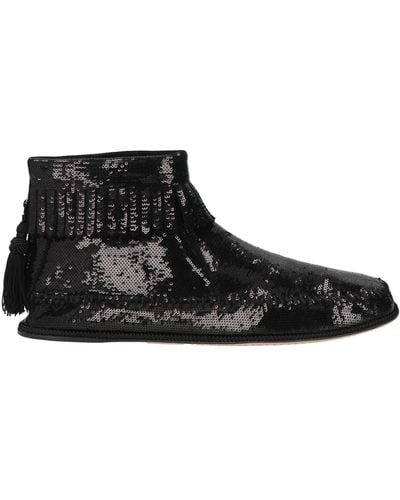 Marc Jacobs Sequined Leather Ankle Boots - Black