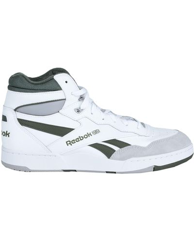 Reebok Bb 4000 Ii Mid Trainers Soft Leather, Textile Fibres - White