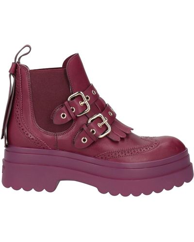 Red(V) Ankle Boots - Purple