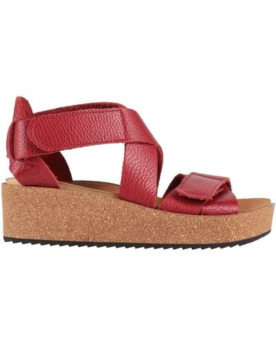 Loints of Holland Sandals Leather - Red