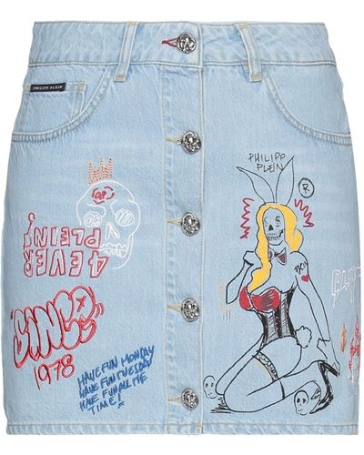 Philipp Plein Denim Skirt - Blue