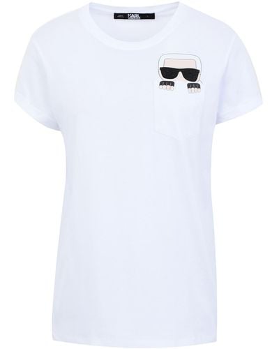 Karl Lagerfeld Graphic-print Crew Neck T-shirt - White