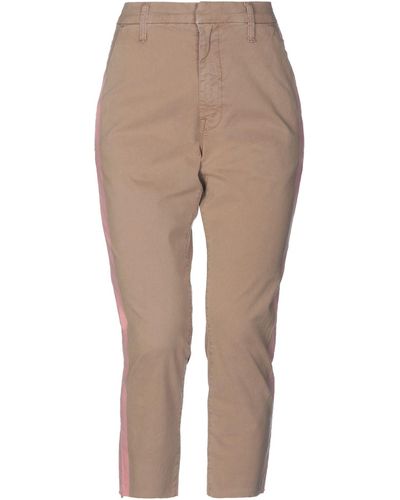 Mother Cropped Trousers - Natural