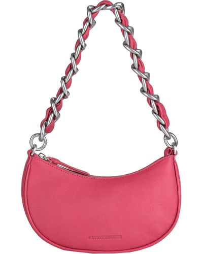 LES VISIONNAIRES Ivy Chain Soft Grainy Leather -- Shoulder Bag Bovine Leather - Pink