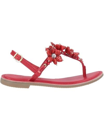 CafeNoir Toe Post Sandals - Red